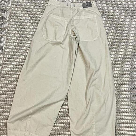 We The Free By Free People Rylee Wide Leg Chino Cotton Barrel Trousers - Picture 5 of 8